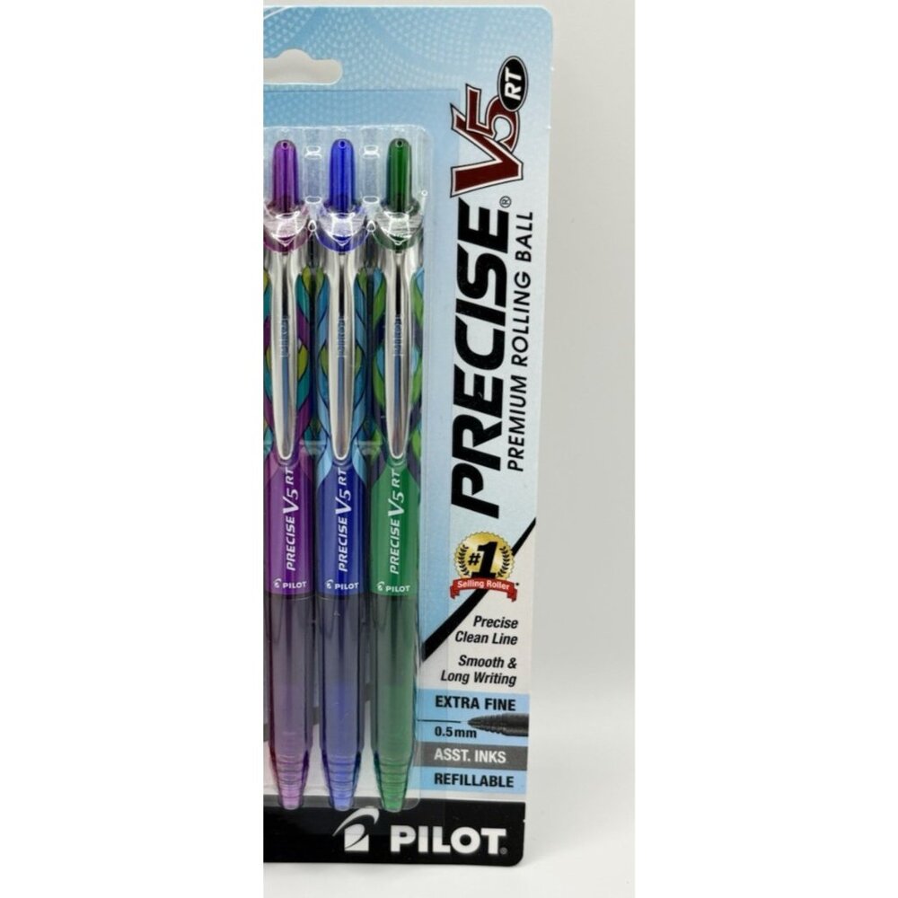 Pilot Precise V5 Pens Deco Collection RT Refillable & Retractable Rolling Ball P - Picture 2 of 4